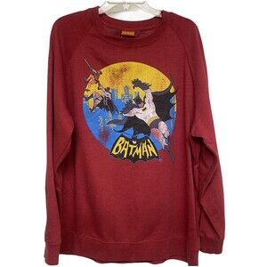Batman Robin DC COMICS Retro Throwback Red Pullover Sweatshirt  Fleece Size XXL